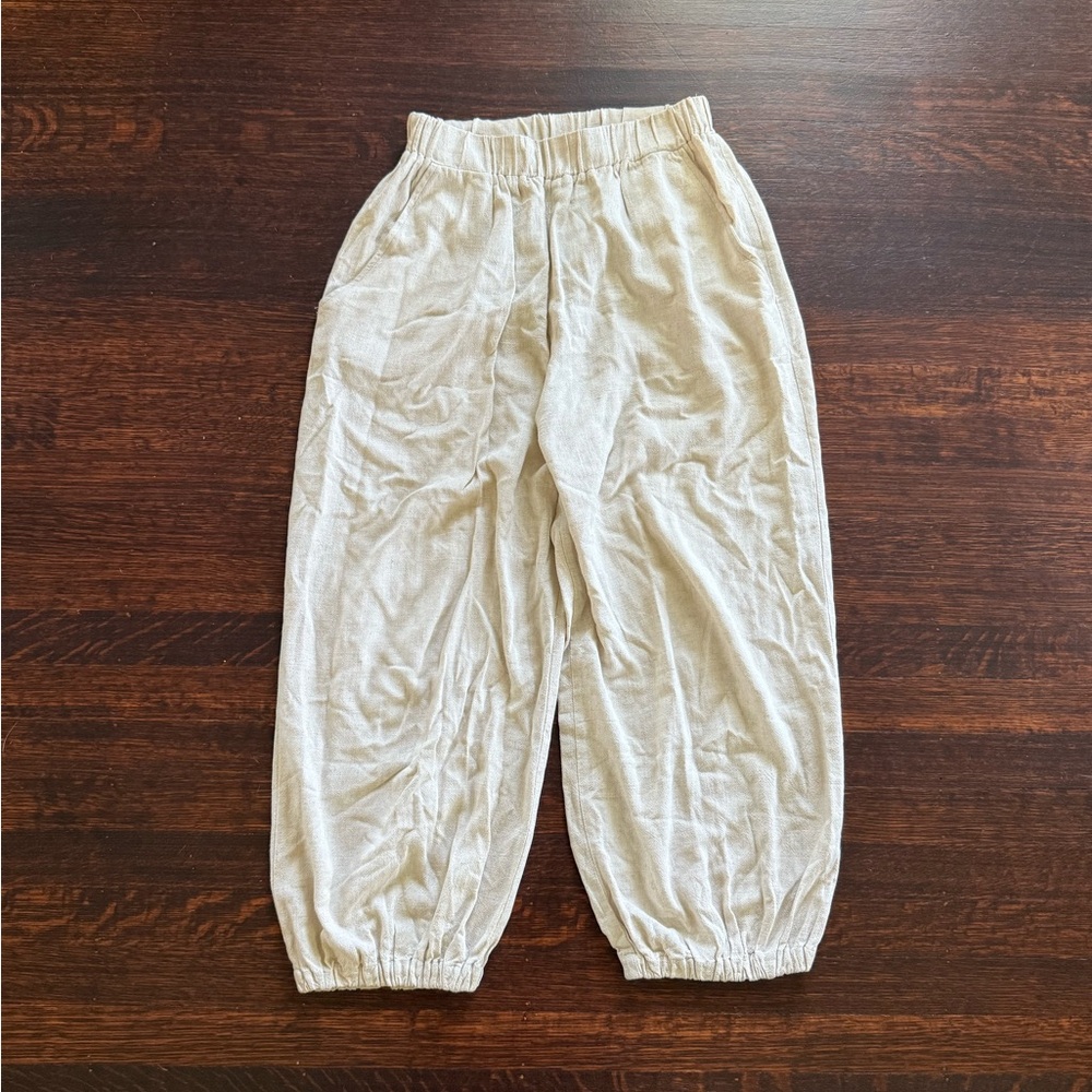 Rachel Pally Cream Linen Blend Balloon Pants